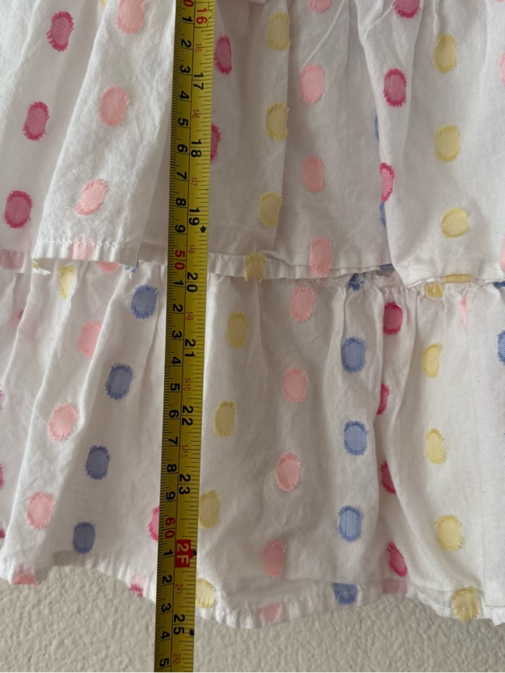Girls White Tiered Polka Dot Dress 6 years old 6Y - Picture 4 of 5
